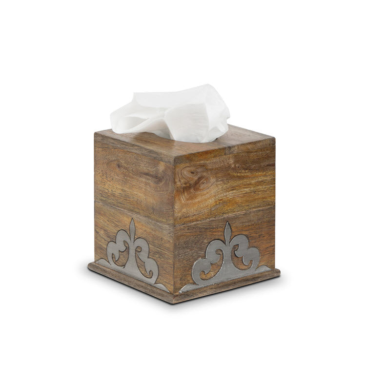 Heritage Inlay Wood Tissue Box