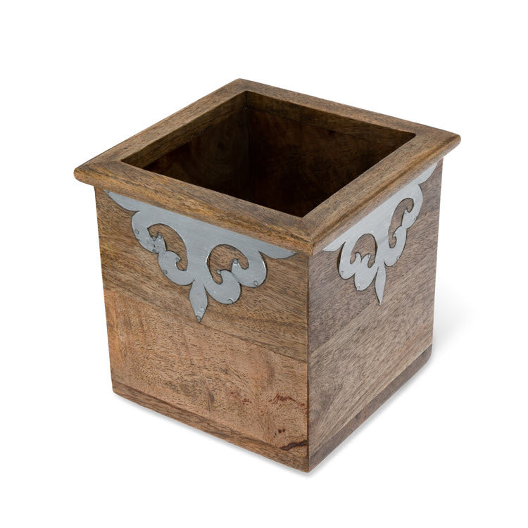 Heritage Inlay Wood Tissue Box