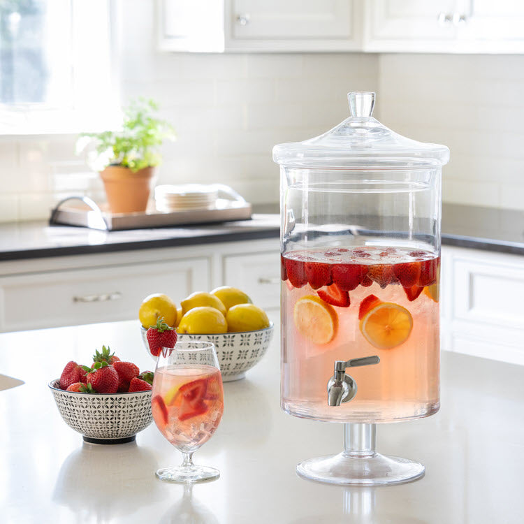 Sleek Crystal Beverage Dispenser 8qt
