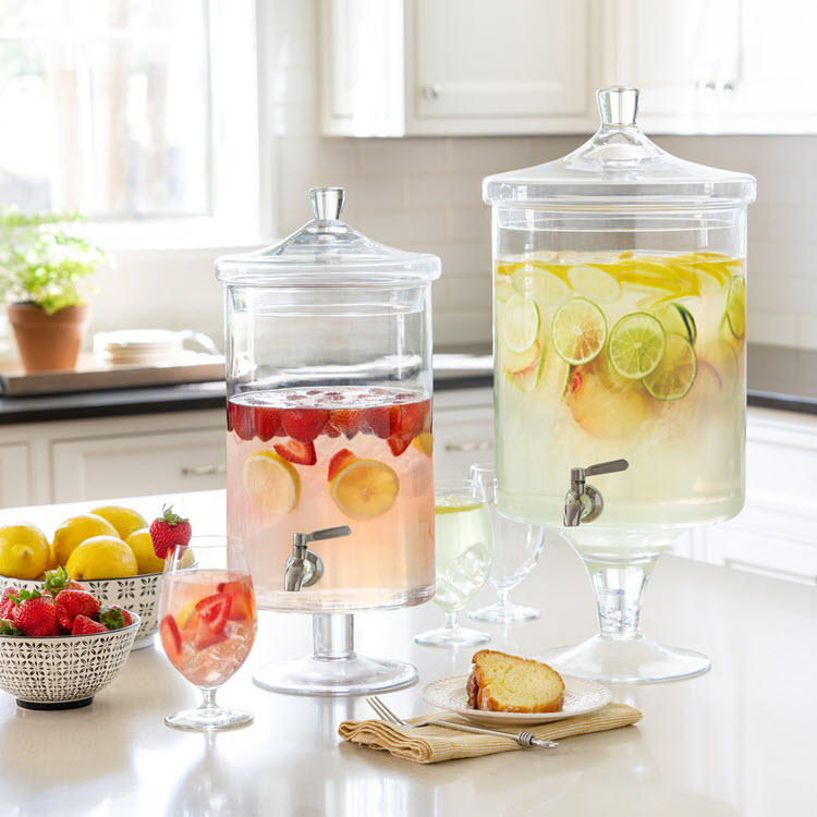 Sleek Crystal Beverage Dispenser 8qt