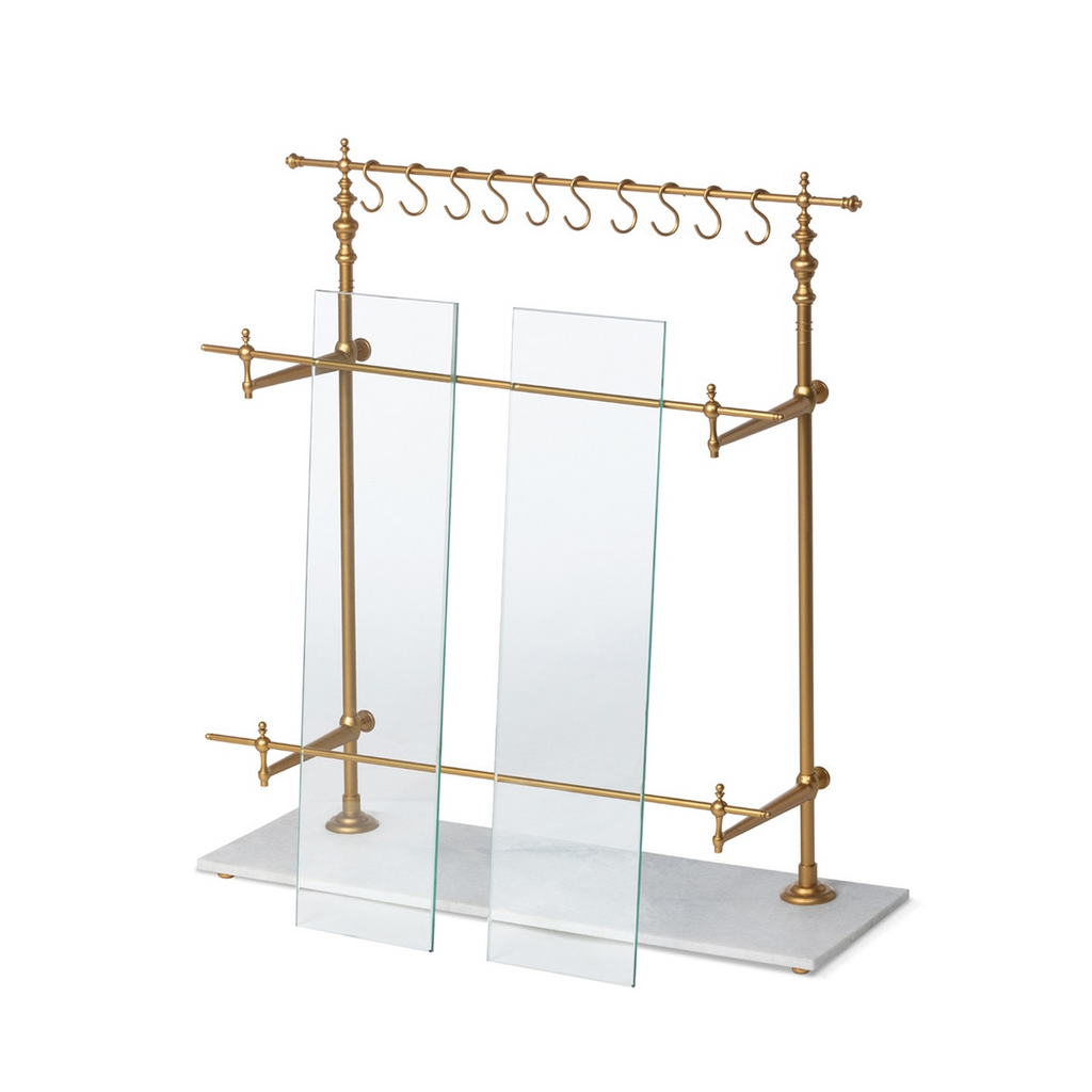 White Marble and Brass Bistro Rack