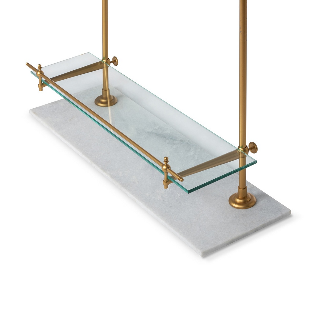 White Marble and Brass Bistro Rack