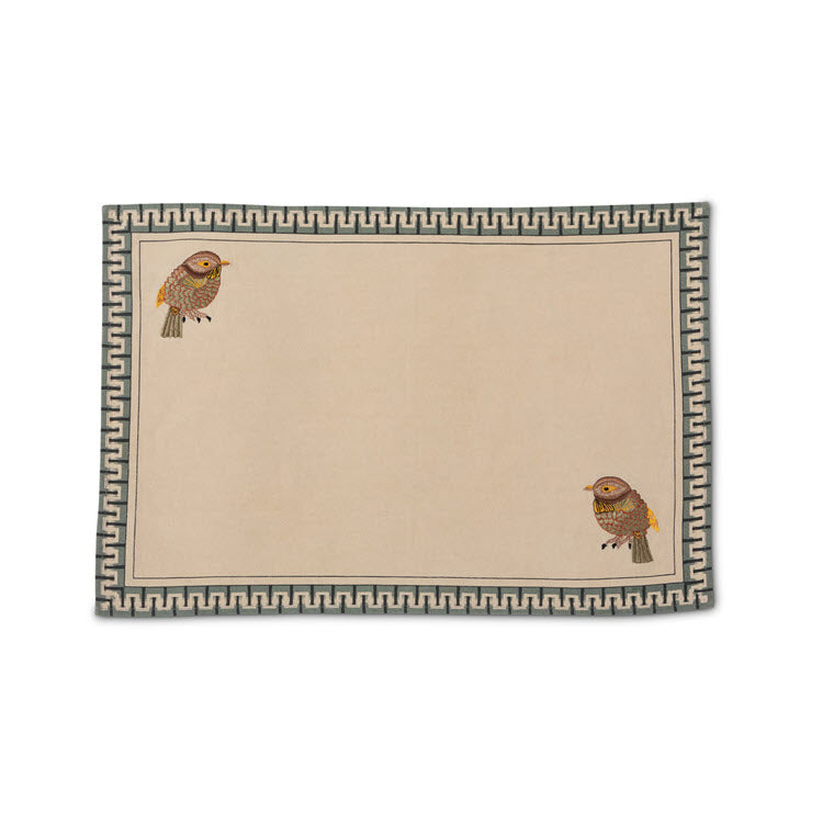Roost Embroidered Pattern Placemats Set/4