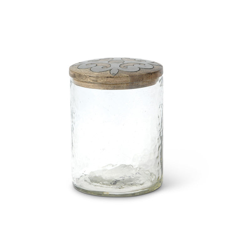 Heritage Inlay Wood Lidded Glass Jar
