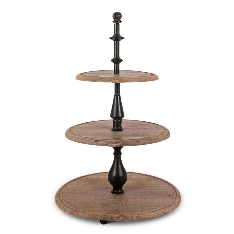 Colonial Iron and Wood Tiered Display Stand