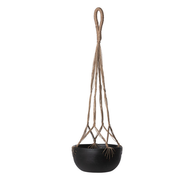 Terra Cotta Woven Hanging Bowl