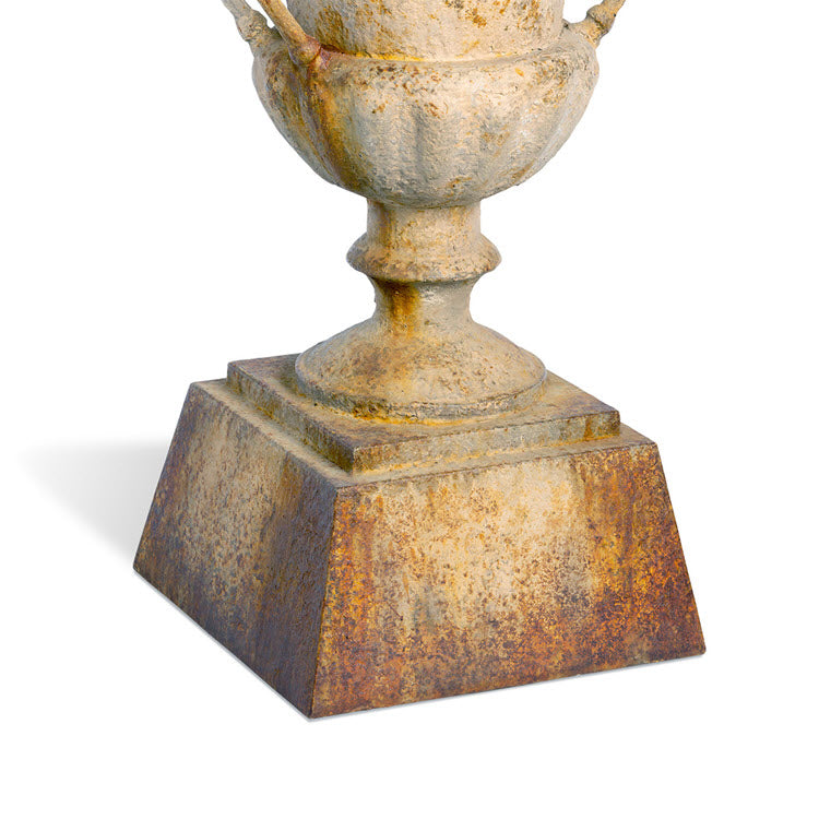 Fluted Metal Urn with Pedestal 33"