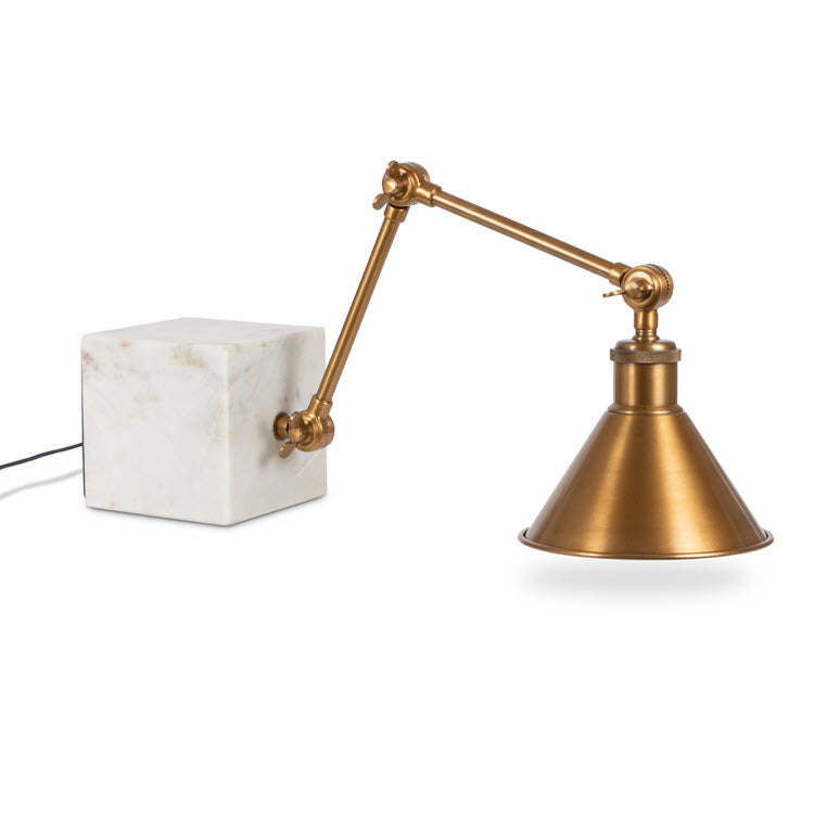 Marble and Brass Shelf Light 28"