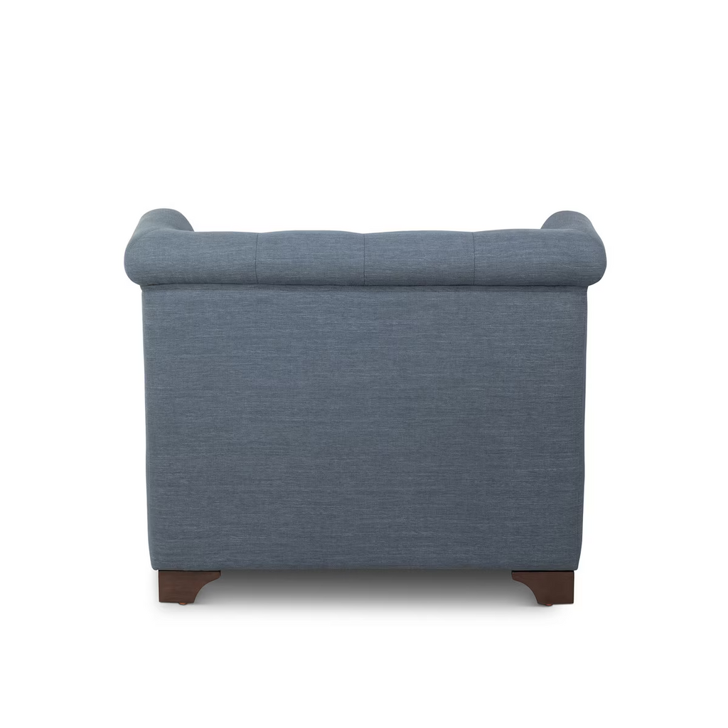 Scroll Arm Occcasional Chair Heathered Navy