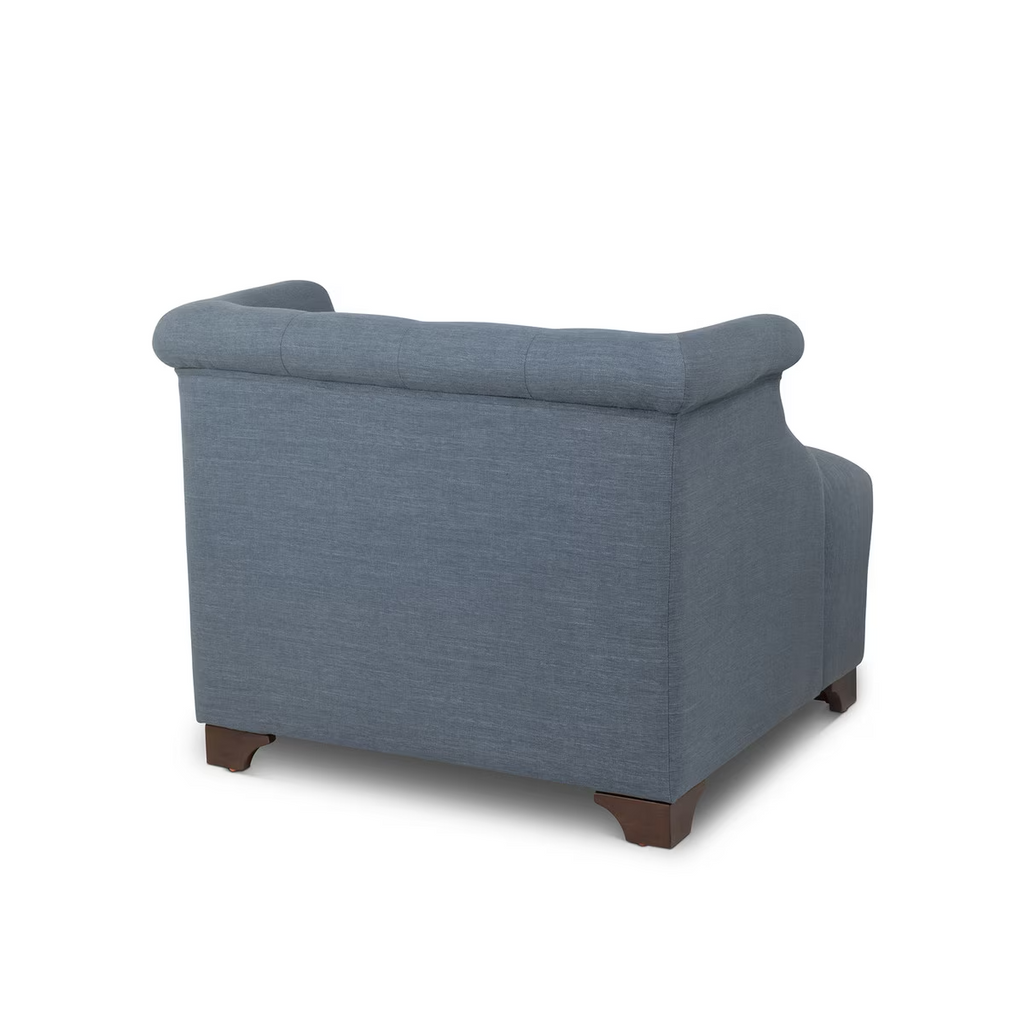 Scroll Arm Occcasional Chair Heathered Navy