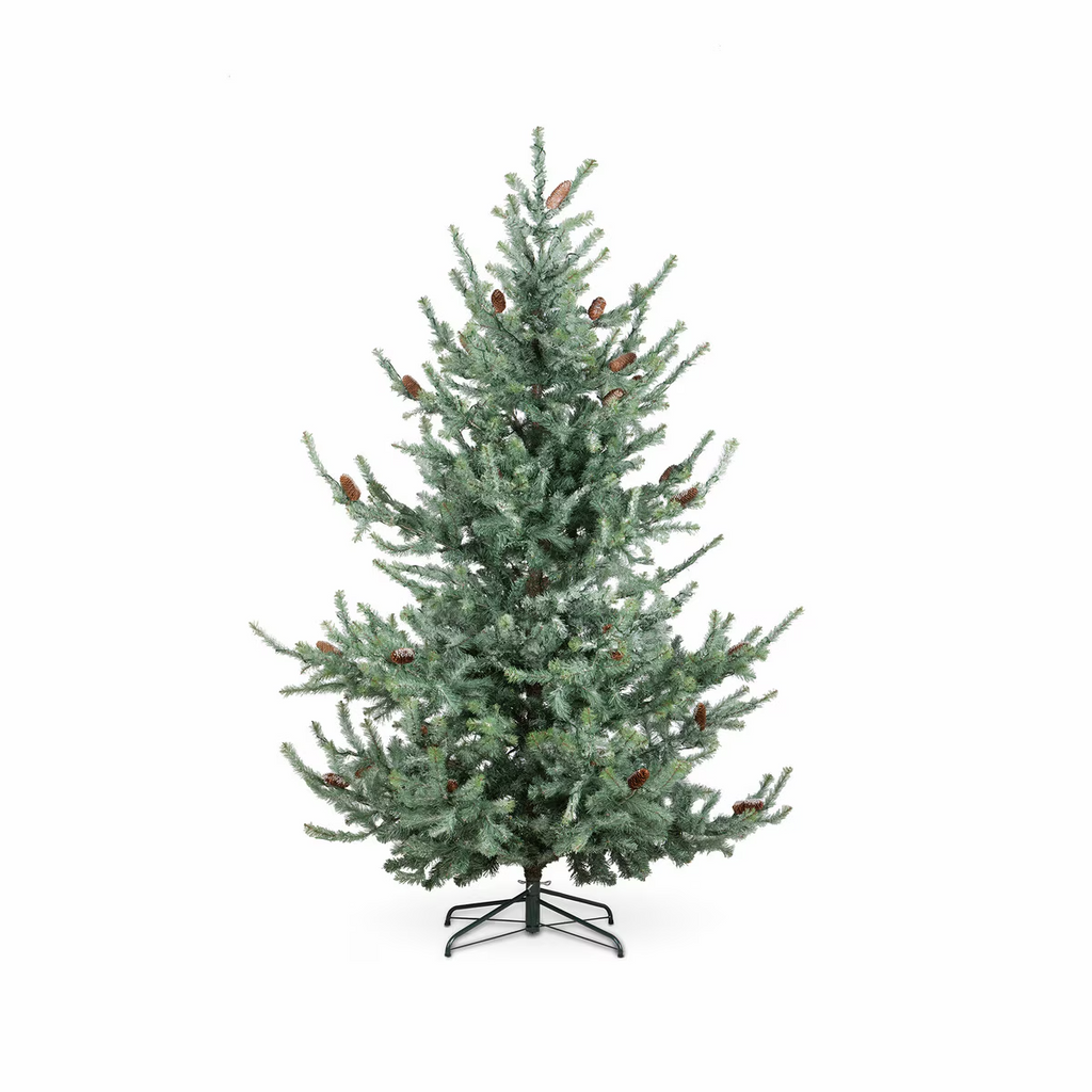 Park Hill Iced Blue Spruce Tree with Micro Lights 7.5'