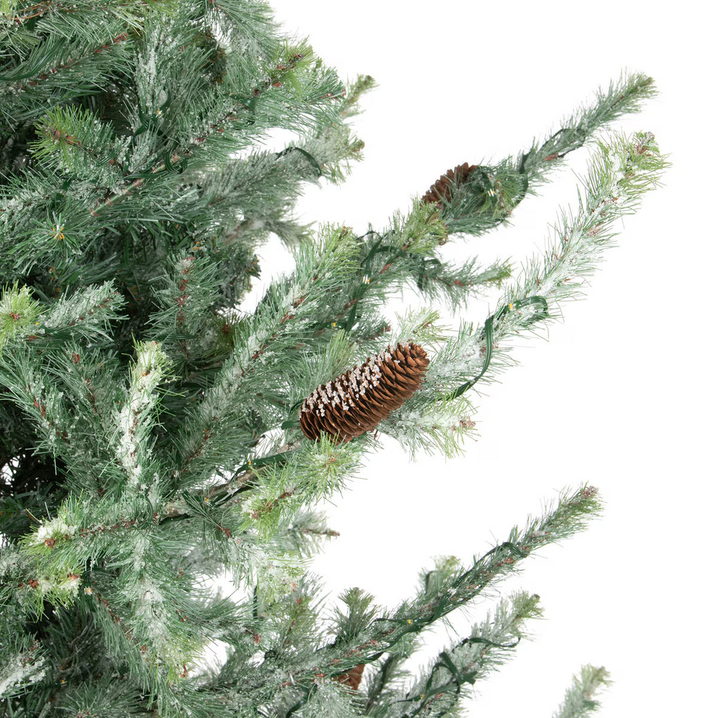 Park Hill Iced Blue Spruce Tree with Micro Lights 7.5'