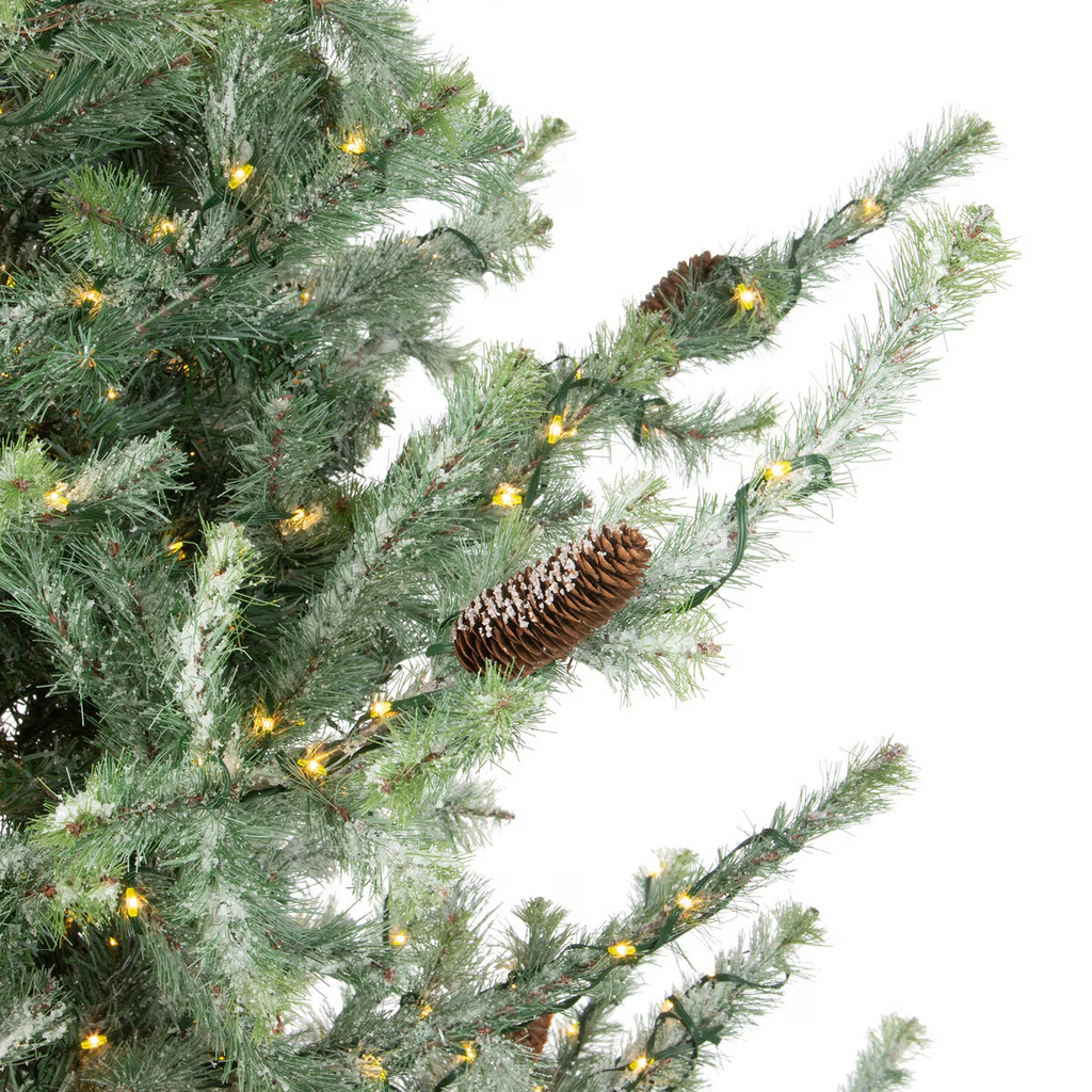 Park Hill Iced Blue Spruce Tree with Micro Lights 7.5'