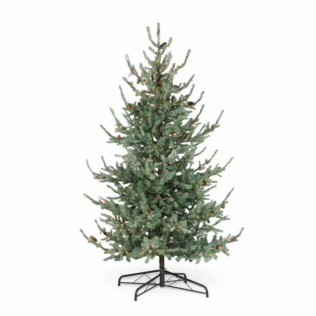 Park Hill Iced Blue Spruce Tree with Micro Lights 9'
