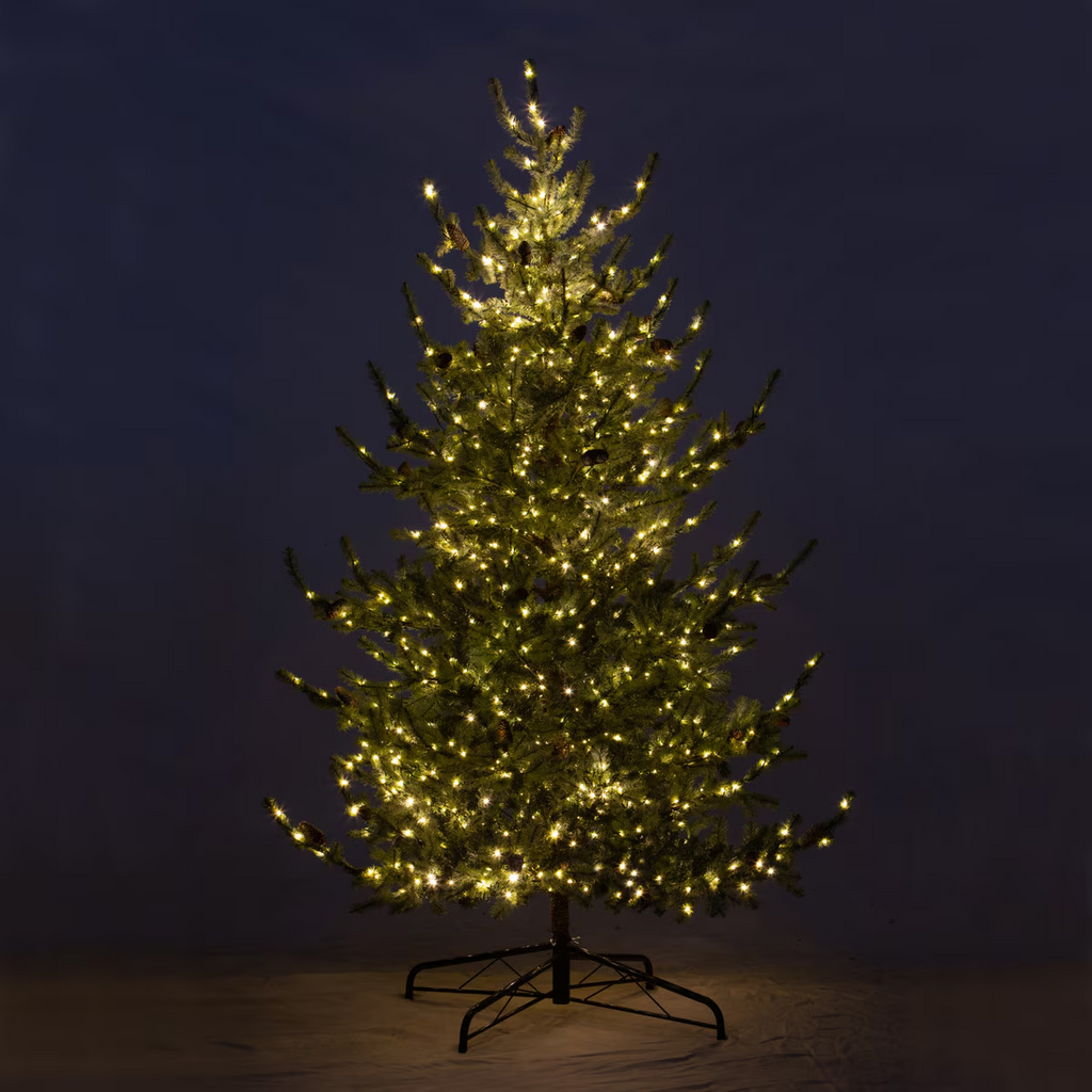 Park Hill Iced Blue Spruce Tree with Micro Lights 9'
