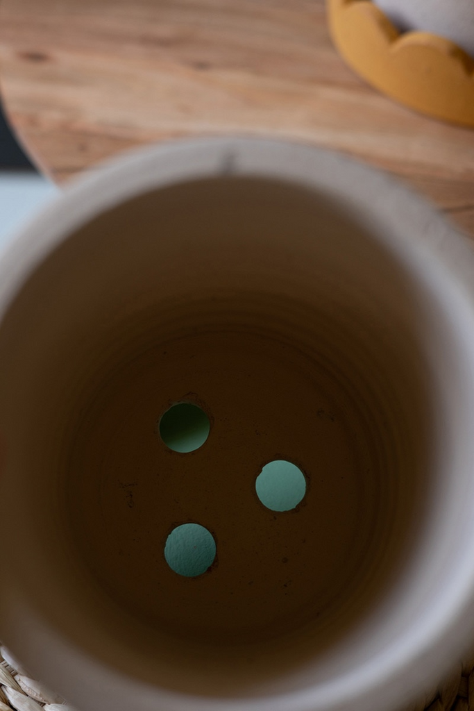 Terracotta Planters with Scalloped Trays Set/3