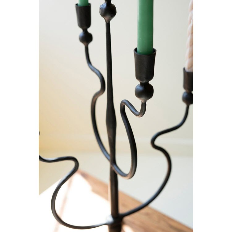 Forged Iron Five Taper Candelabra