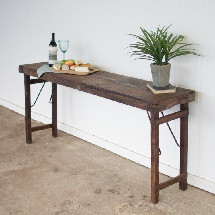 Antique Wooden Folding Console Table