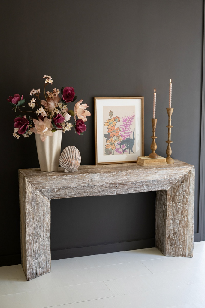 Recycled Whitewashed Wood Console