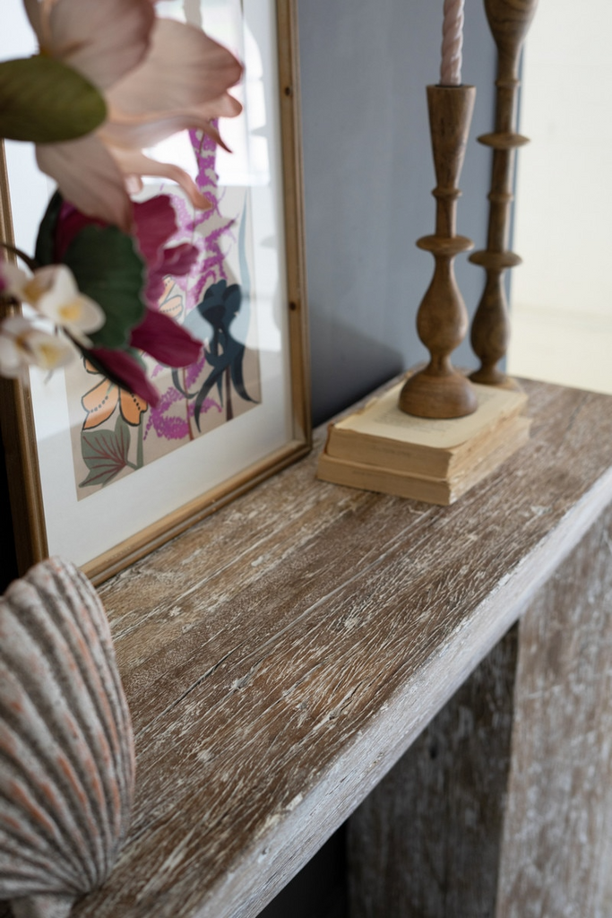 Recycled Whitewashed Wood Console