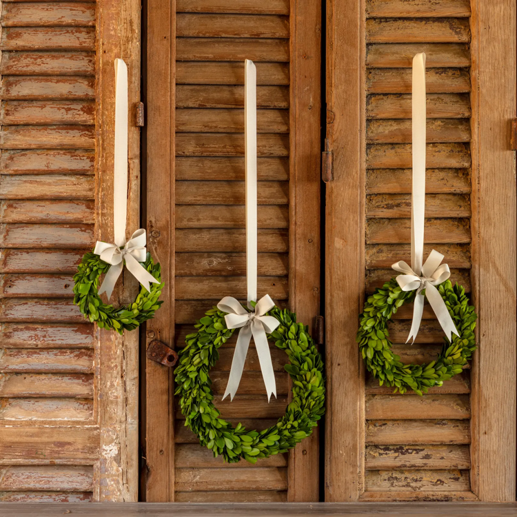Boxwood Wreaths with Ribbon Set/3