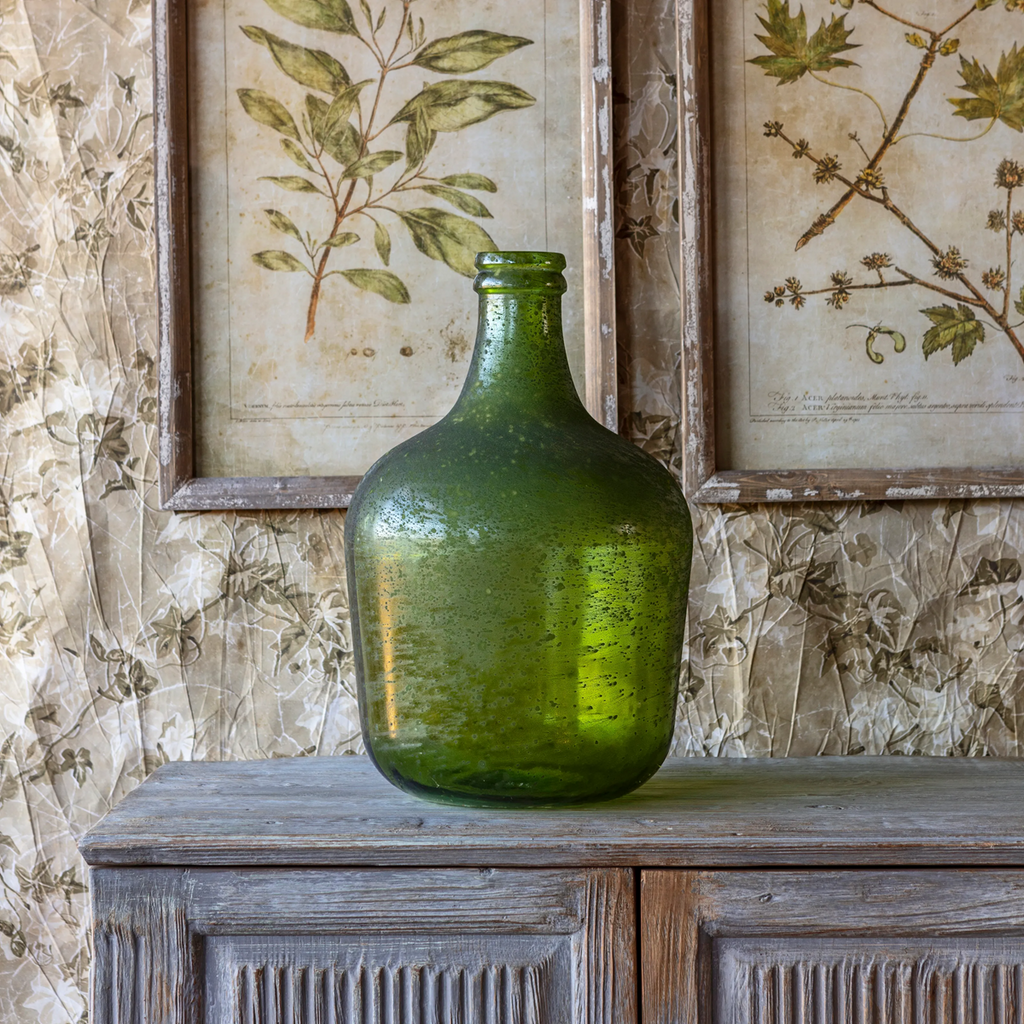 Decorative Aged Verde Bottle Medium
