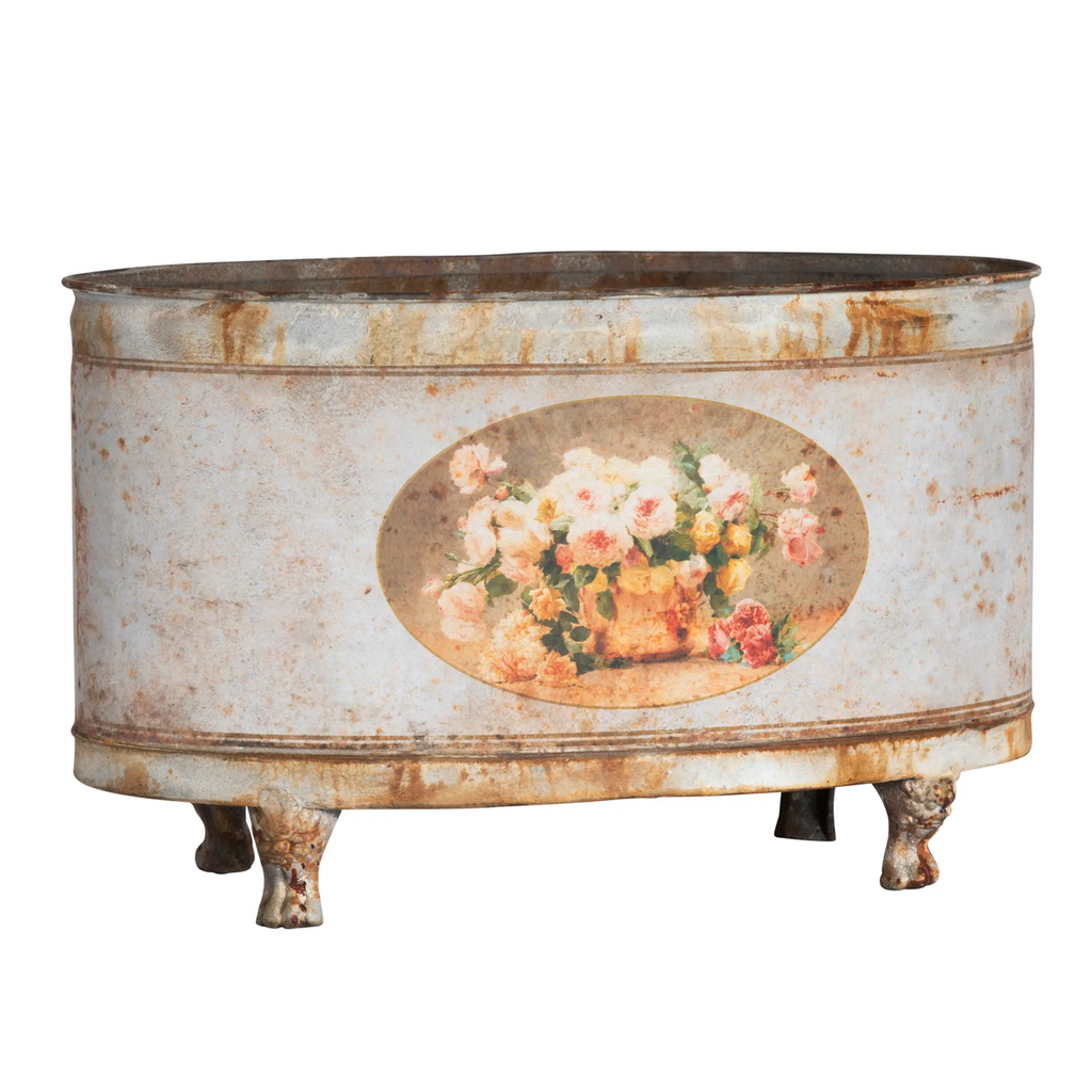 Old Rose Oblong Tole Container