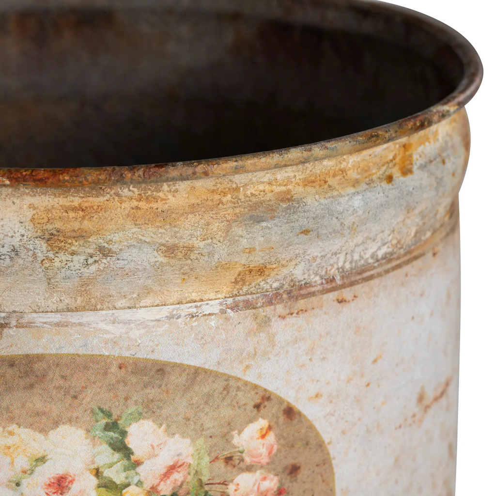 Old Rose Round Tole Container