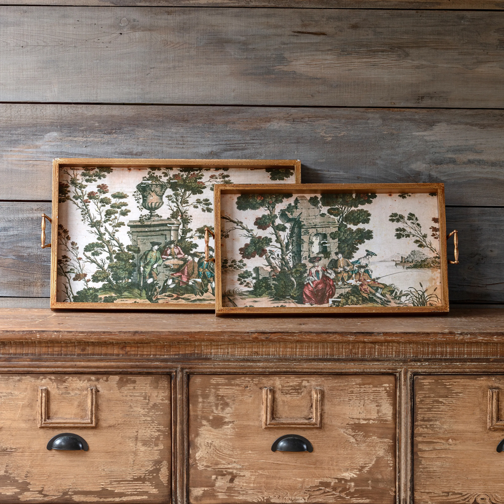 Chinois Print Trays Set/4