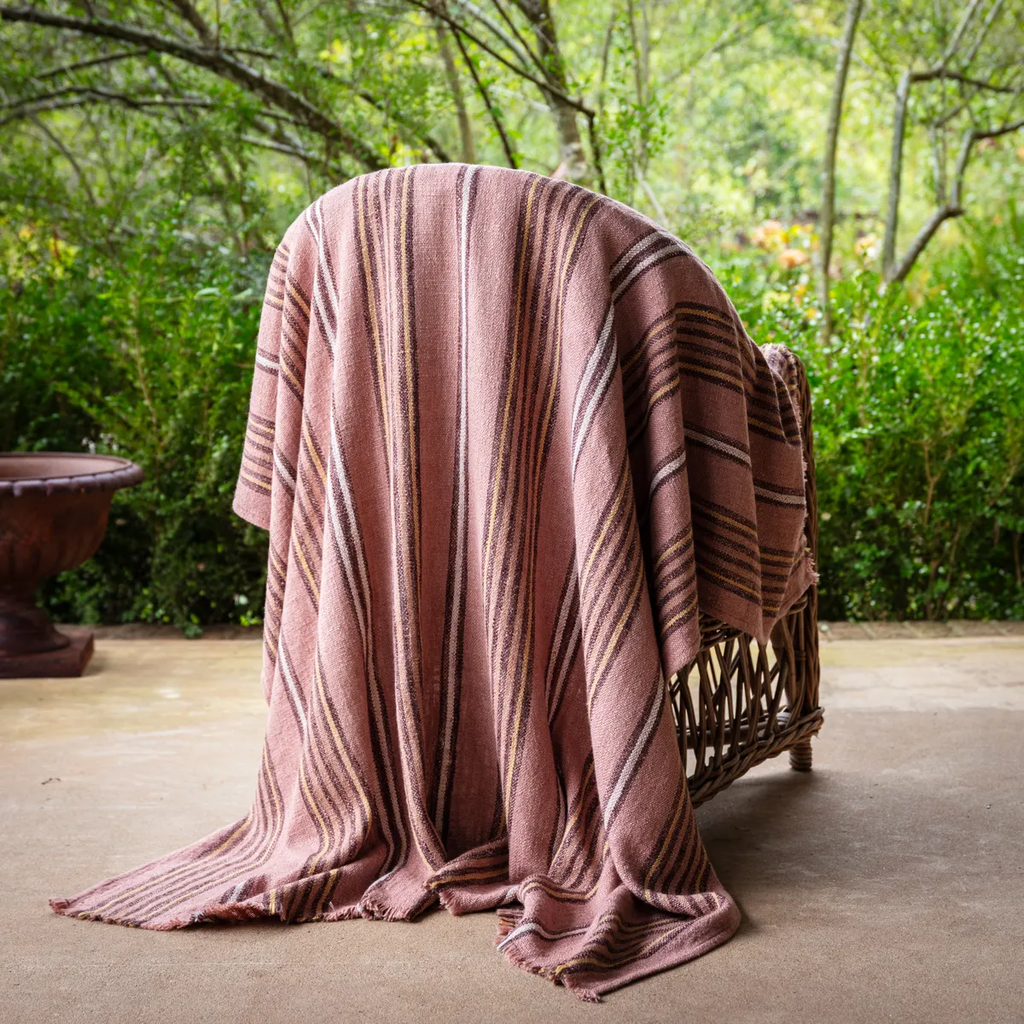 Hollyhock Striped Blanket 54 x 66