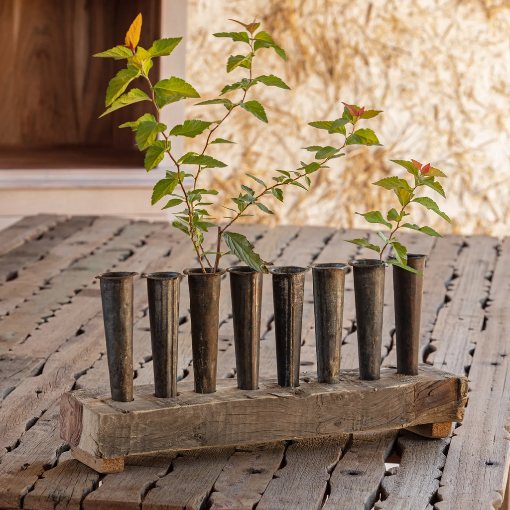 Flower Centerpieces of Primitive Wood and Tin Set/6