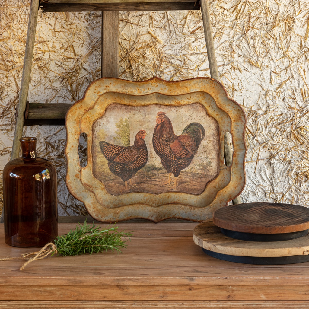 Golden Wyandotte Trays Set/2