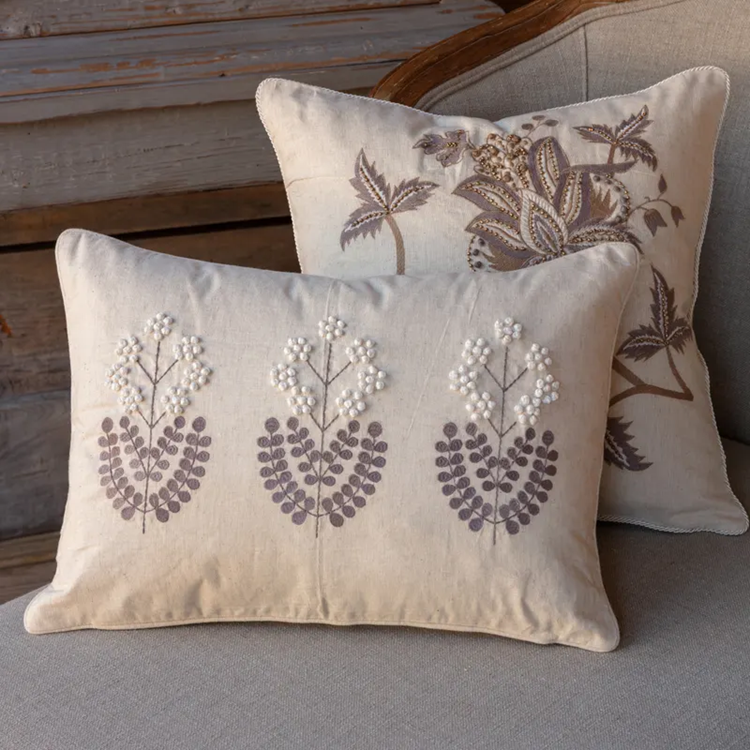 Embroidered Queen Anne's Pillows Set/2