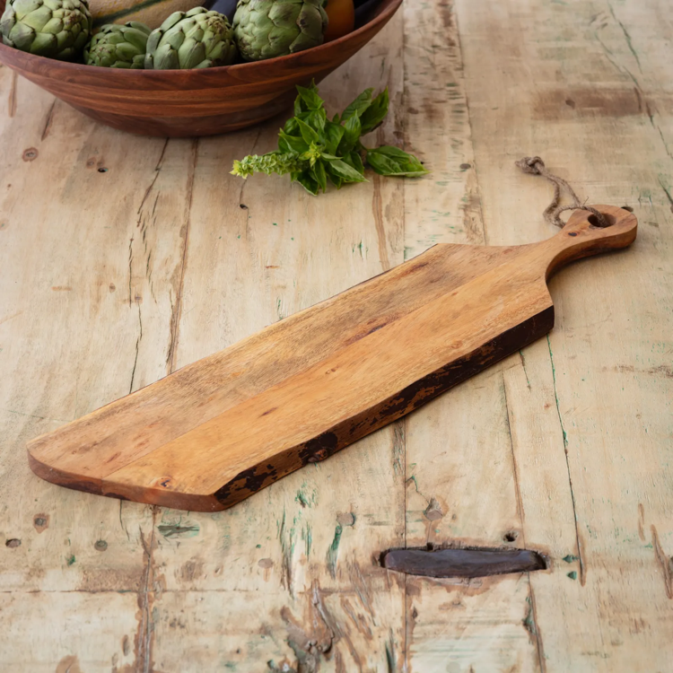 Wooden Live Edge Baguette Board Set/2