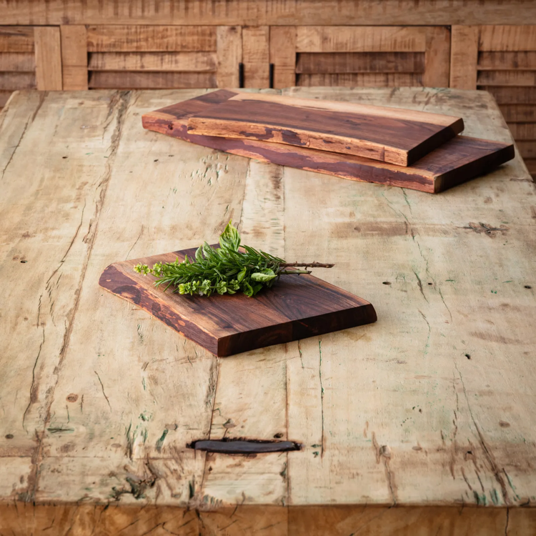 Wooden Live Edge Chopping Board Small Set/2
