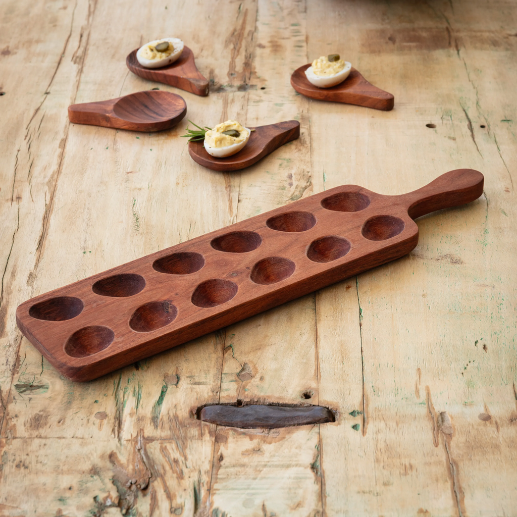 Wooden Deviled Egg Boards Set/6