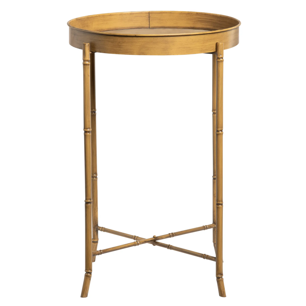 Faux Metal Bamboo Tea Tables Set/2