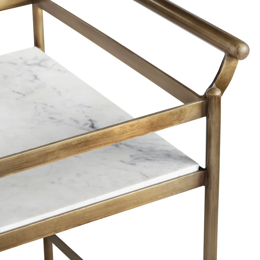 Marble Top Beverage Service Cart