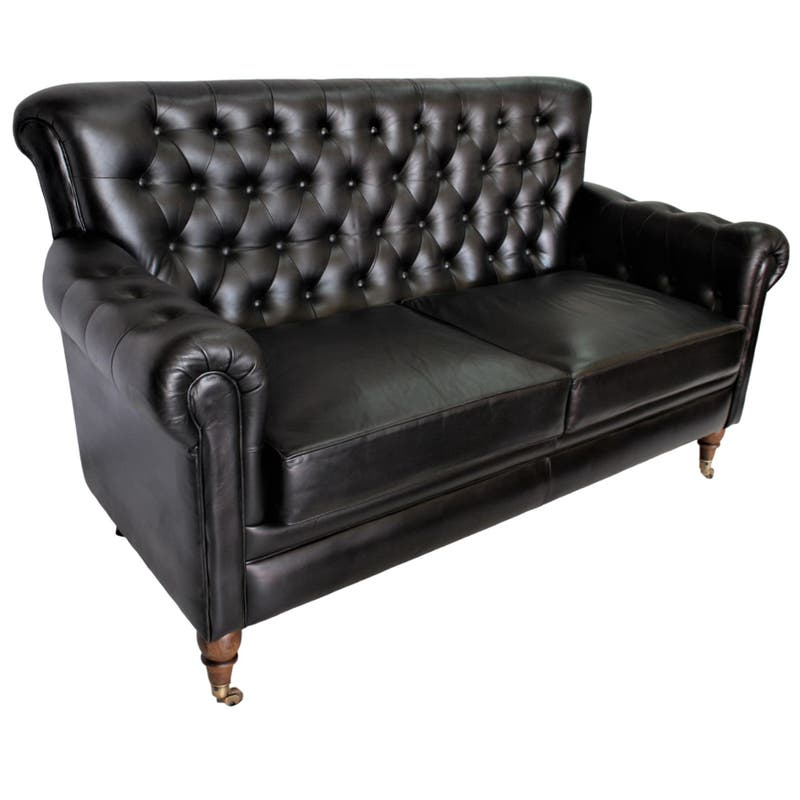 Louisville Chesterfield Leather Settee