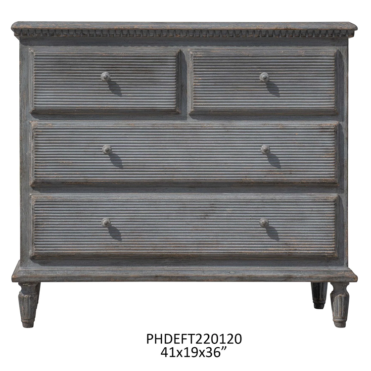 Louisville Reeded 4-Drawer Cabinet