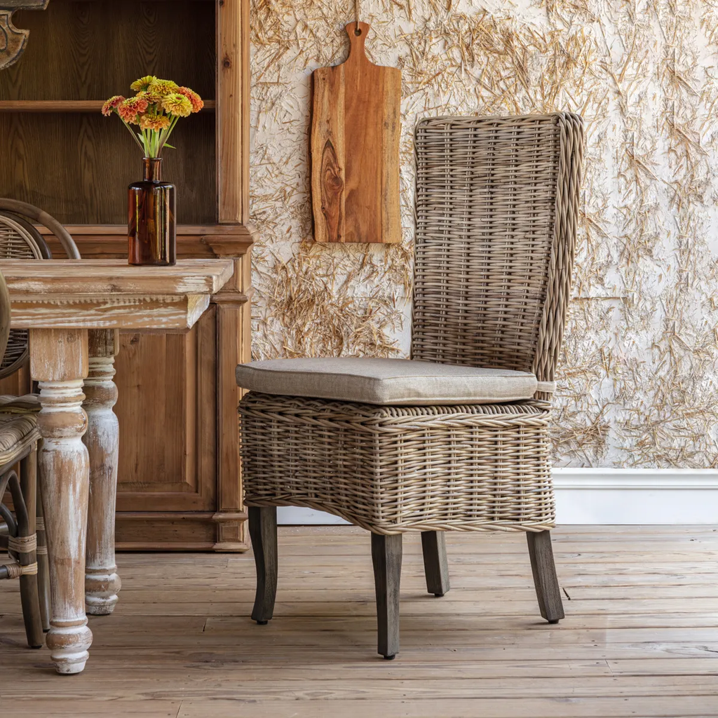 Countryside Rattan Dining Chairs Set/2
