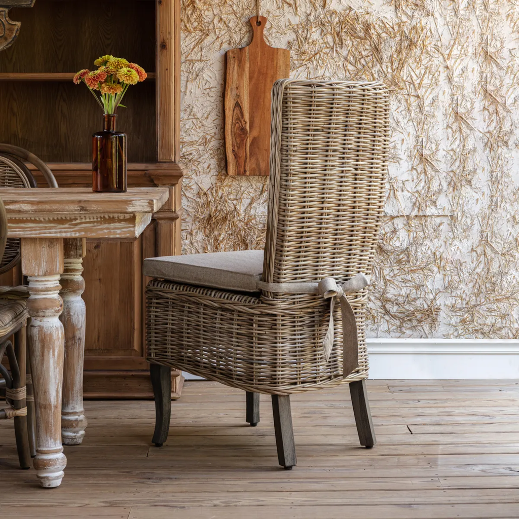 Countryside Rattan Dining Chairs Set/2