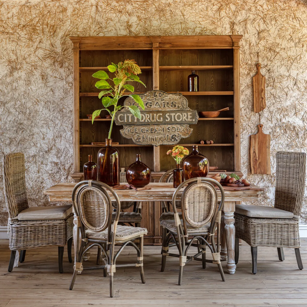 Countryside Rattan Dining Chairs Set/2