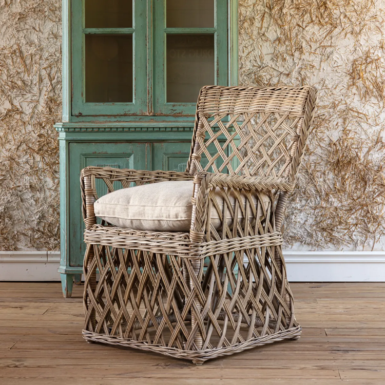 Lattice Rattan Armchair