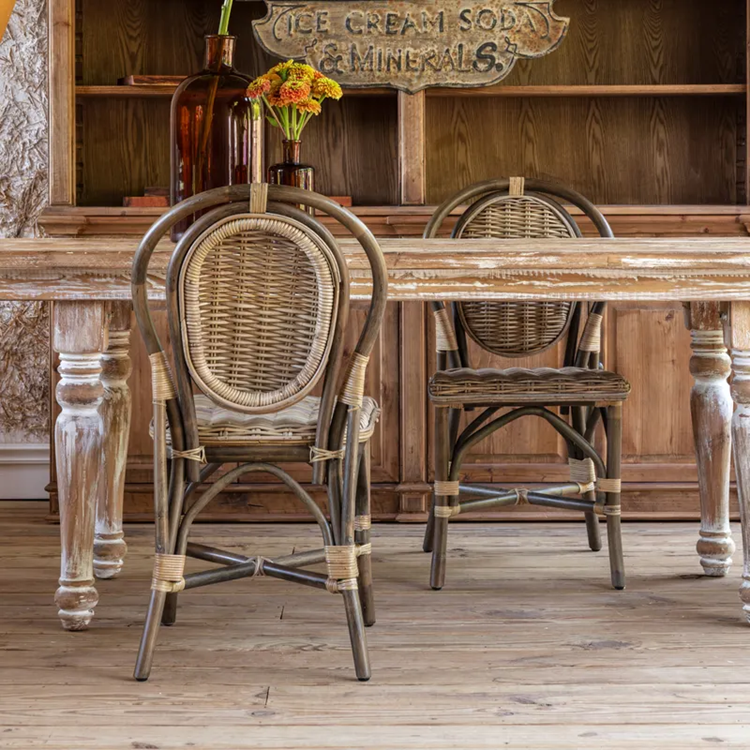 Woven Bistro Chairs Set/2