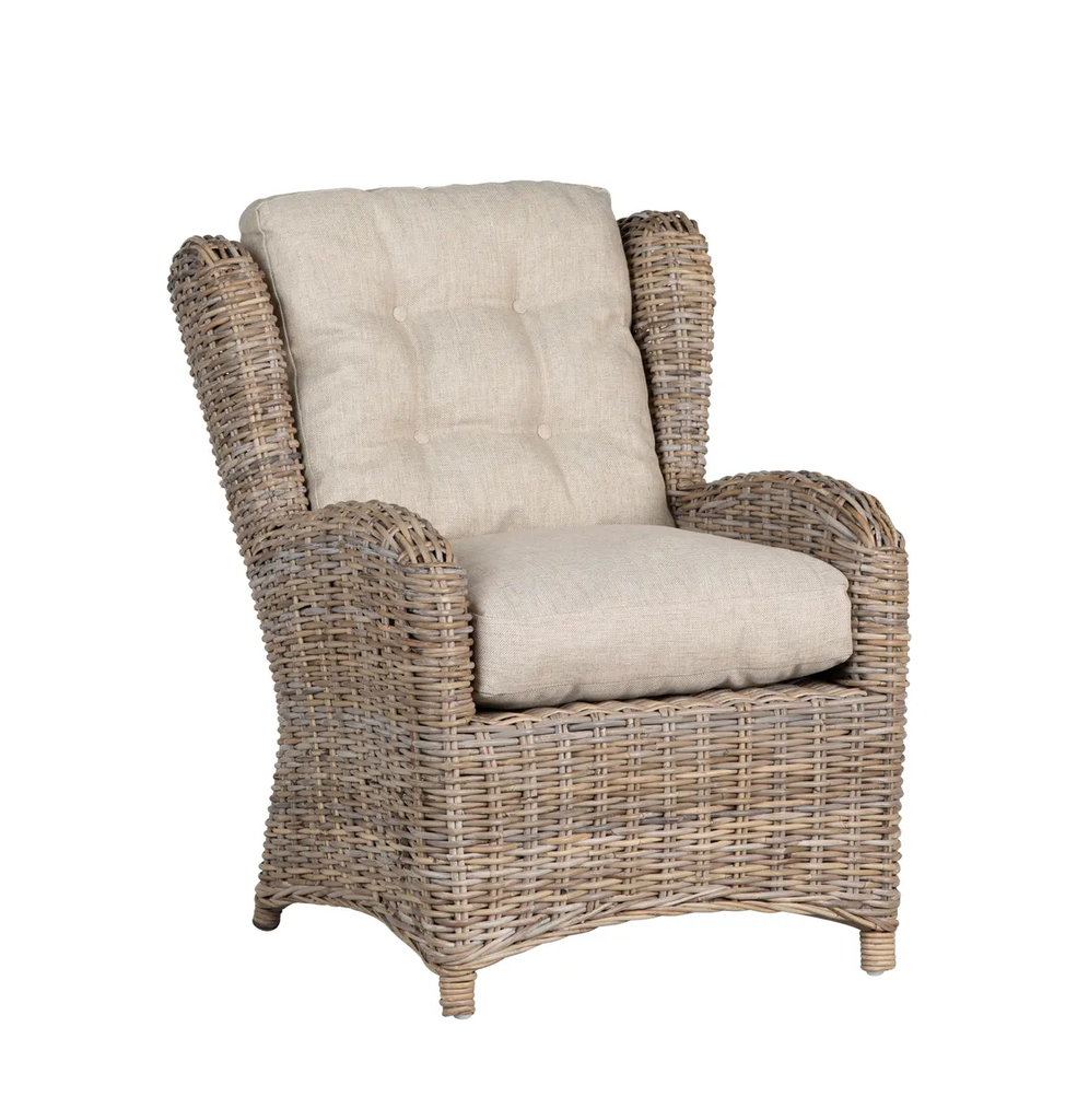 Cottage Rattan Wing Chairs Set/2