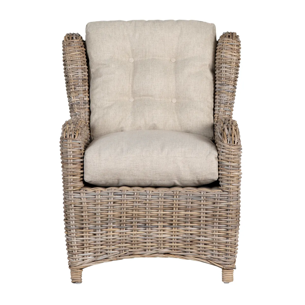 Cottage Rattan Wing Chairs Set/2