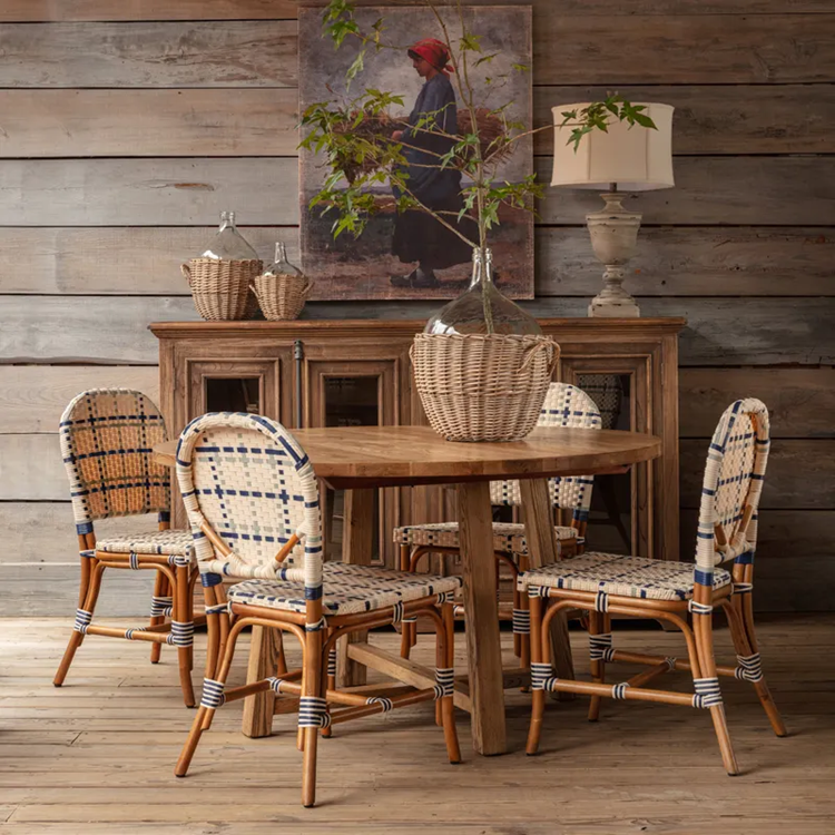 Plaid Utility Chairs Set/2