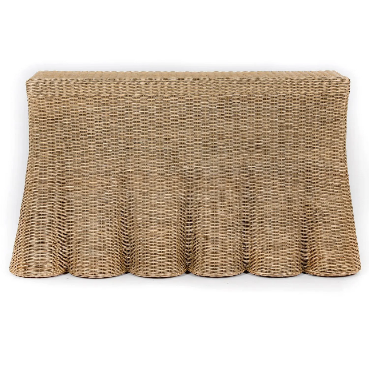 Porch View Home Skirted Rattan Console 48