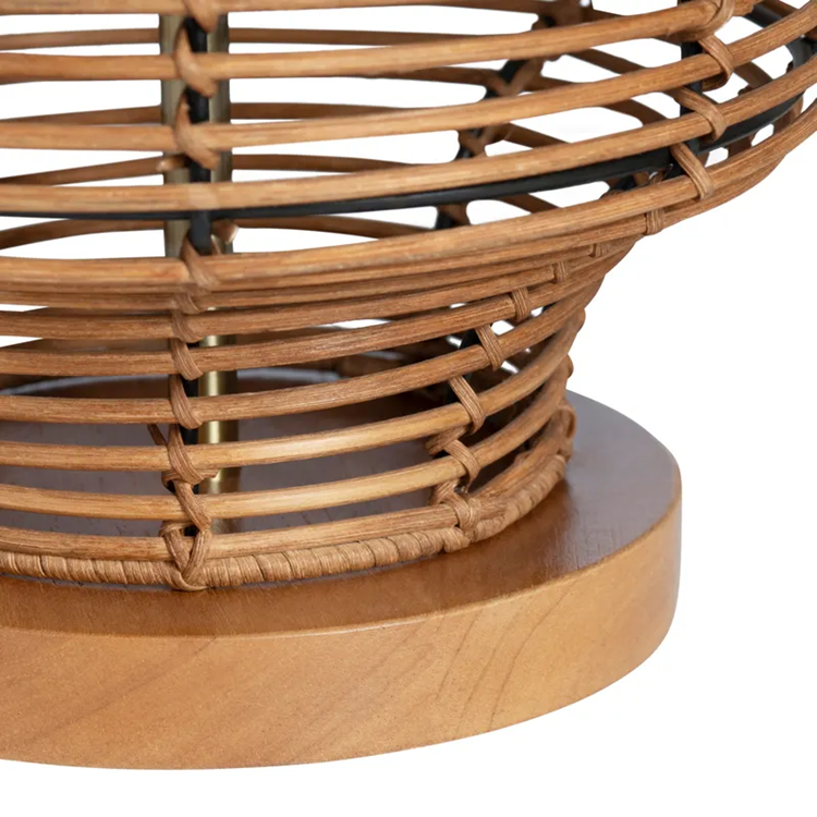 Open Weave Rattan Lamps Set/2